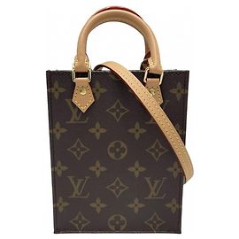 Louis Vuitton Monogram Petite Sac Plat Mini Schultertasche für Damen