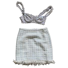 Chanel Tweed-Set aus Rock und Bustier-Oberteil