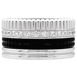 Boucheron Ring, "Quatre Black Edition Large", weiß, PVD und Diamanten.