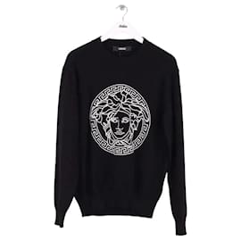 Versace Herrenpullover aus Baumwolle Schwarz XL