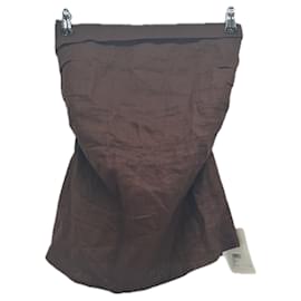 Faithfull the Brand Bustier Top aus Leinen Braun M
