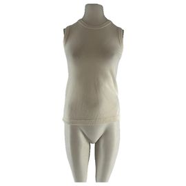 Autre Marque Canotta in cashmere color crema