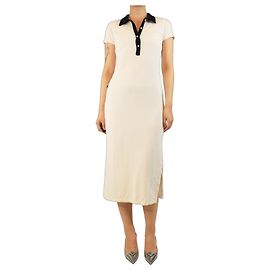 Autre Marque Vestido midi de toalla color crema - talla UK 10