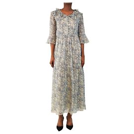 Céline Abito midi floreale blu - taglia UK 6