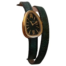 Orologio Bulgari Serpenti in Oro Rosa 18K con cinturino in pelle verde