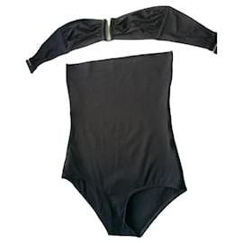 ERES Zweiteiliger Badeanzug hoch taillierte Hose 40 FR Aubergine dunkelviolett TBE - Eres