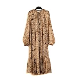 Celine 2020s Robe Leopard FR38 Hedi Slimane Silk Muslin Dress UK10 US8 Céline
