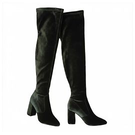 Botas altas de terciopelo verde para mujer Miss Sixty