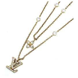 Collana Louis Vuitton in oro con strass da donna