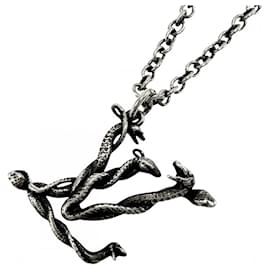 Collana vintage Louis Vuitton in argento con pendente a forma di serpente