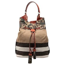 Borsa bucket Susanna con nappa in tela Mega Check marrone Burberry