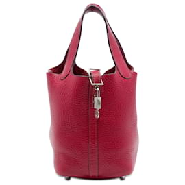 Hermès Picotin Lock 18 aus Clemence Leder rot