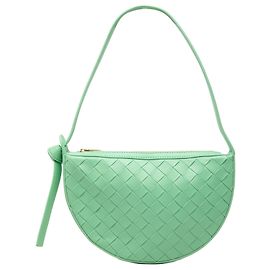 Bottega Veneta Borsa Hobo Mini in Pelle Intrecciato Verde Sunrise