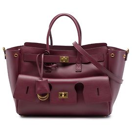 Borsa tote Balenciaga Bel Air Carry All in pelle di vitello liscia rossa, piccola