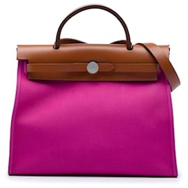 Hermès Pink Toile Herbag Zip 31