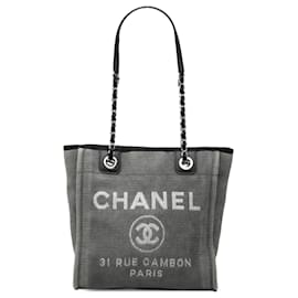 Deauville Tote Chanel Gray Mini Canvas