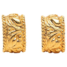 Orecchini a mezza cerchio con clip Chanel Gold CC placcati oro