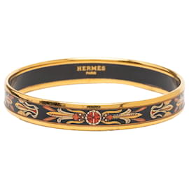 Hermès Black Narrow Dream Catcher Enamel Bangle 70