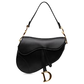 Dior Saddle Bag aus glattem schwarzem Kalbsleder