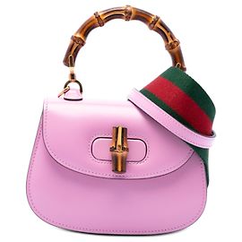 Bolso Gucci Pink Mini Calfskin Web 1947 Bamboo Top Handle