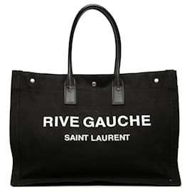 Tote Rive Gauche in tela nera grande Saint Laurent