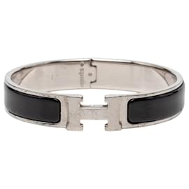 Hermès Black Narrow Enamel Clic H Bracelet PM