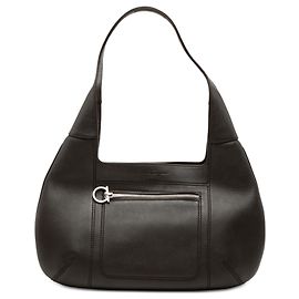 Salvatore Ferragamo Ferragamo Brown Calfskin Gancini Hobo