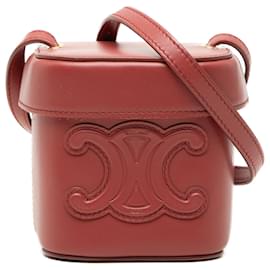 Celine Borsa Cuir Triomphe Box in pelle di vitello rossa Small - Céline