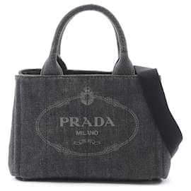 Borsa Prada Gray Small Canvas Canapa Logo