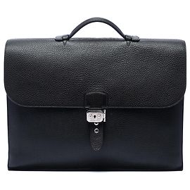 Hermès Sac a Depeches 41 in Togo nero