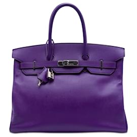 Hermès Purple Epsom Birkin Retourne 35