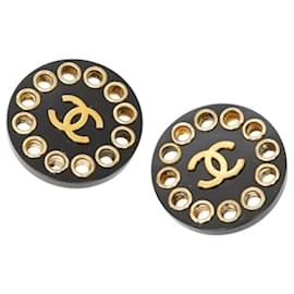 Orecchini a clip rotondi Vintage Chanel Coco Mark