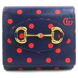 Cartera Bi-Fold Gucci azul marino y rojo
