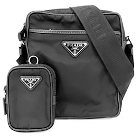 Prada Schultertasche aus schwarzem Nylon