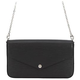 Pochette portafoglio con catena in pelle Epi Louis Vuitton