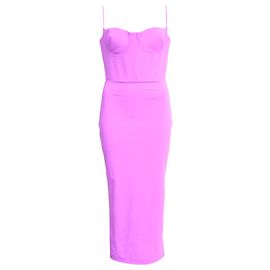 Autre Marque Vestido midi corsé Lane de Alex Perry en nailon morado