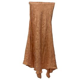 Falda midi asimétrica de jacquard en seda naranja Etro