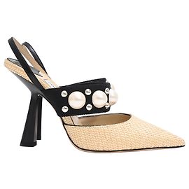 Stilettos Jimmy Choo Breslin 100 en Rafia Beige