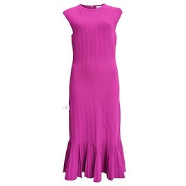 Herve Leger Abito Bridget in rayon plissettato a coste viola di Hervé Léger