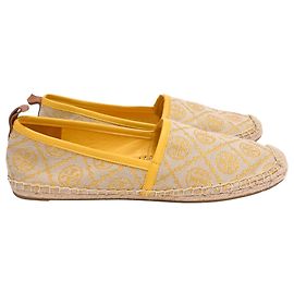 Espadrillas in jacquard con logo Tory Burch in tela gialla