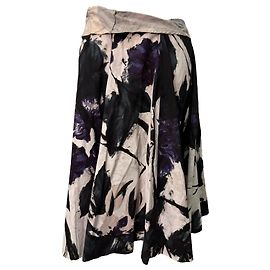 Falda estampada de largo por la rodilla Dries Van Noten en algodón multicolor