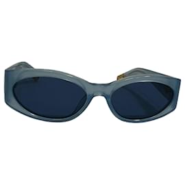Jacquemus Les Lunettes Ovalo Sonnenbrille aus hellblauem Acetat