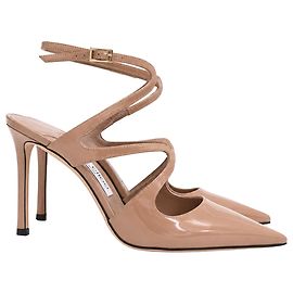 Jimmy Choo Azia 95 Pumps aus Nude Lackleder