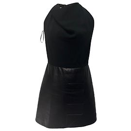 Mini abito con collo all'americana Roland Mouret in viscosa e pelle