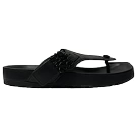 Ciabatte Thong Loewe Ease Embellished in Pelle di Agnello Nera
