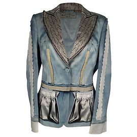Blazer Moschino Couture Inside Out stampato in acetato multicolore