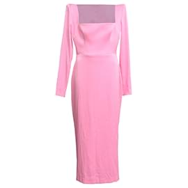 Autre Marque Vestido Mercer Portrait en satén rosa Alex Perry