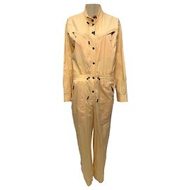 Isabel Marant Etoile Franca Overall Jumpsuit in Beige Cotton