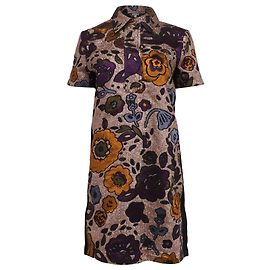 Burberry Mini-Hemdblusenkleid aus floralem Jacquard in Multicolor, Polyester