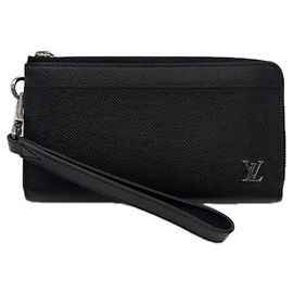 Carteira longa Louis Vuitton Taiga Zippy Dragonne Noir